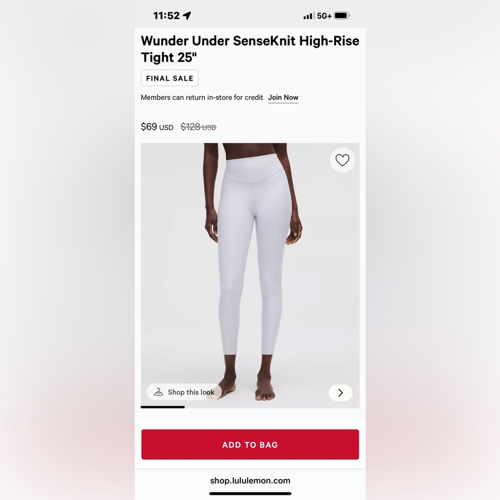 lululemon athletica light blue leggings size 6